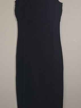 YL by Yair Sleek Black Midi Sheath Dress